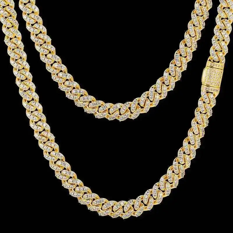 Low Price 8mm 1 Row Vvs Moissanite Iced Out Cuban Link Chain Hiphop Jewelry 925 Sterling Silver Lab Diamond Necklace Men Women