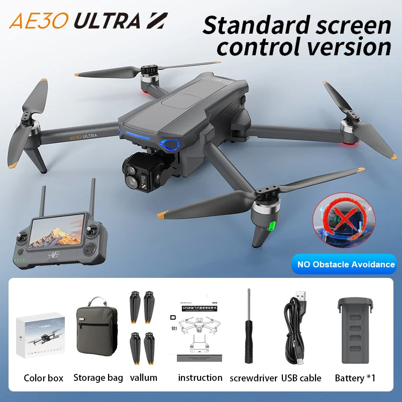 AE30 Professional Fishing Airdrop Drone 8K HD Camera 3-Axis Gimbal 10KM Brushless GPS FPV Dron Obstacle Avoidance RC Quadcopter