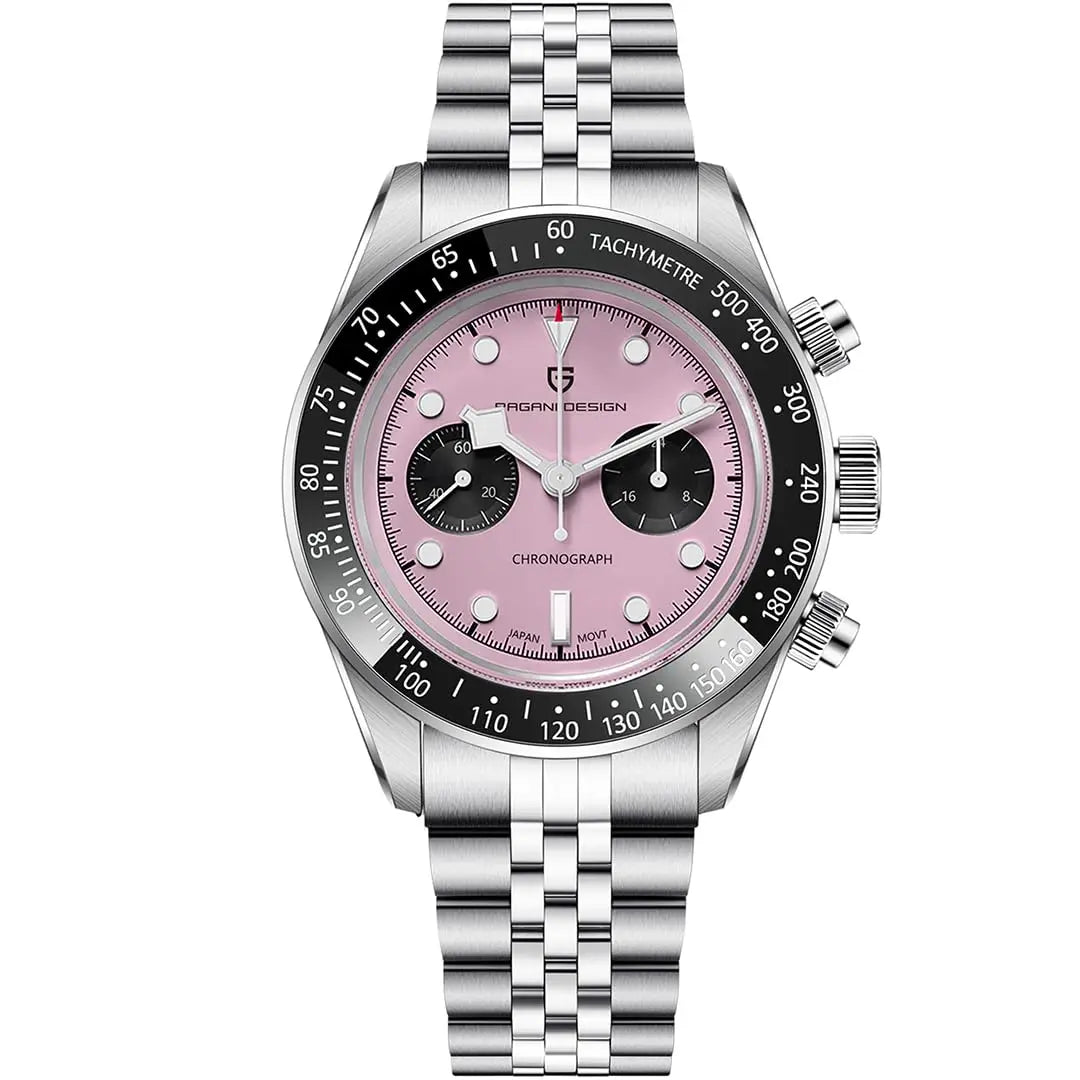 PAGANI DESIGN Men Watches New Pink BB Panda Dial Chronograph Fashion Luxury Quartz Watch For Men VK64 Movt Waterproof Watch 2026