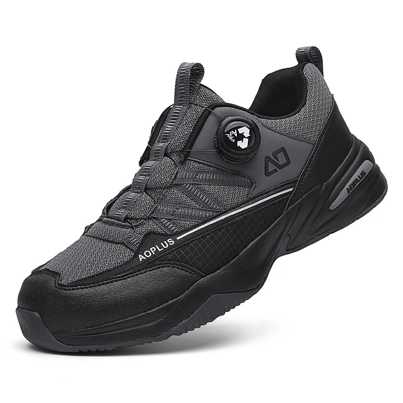 New Fashionable Hiking shoes, Comfortable and Breathable Men's Casual sports shoes, Outdoor walking shoes, black and Gray colors