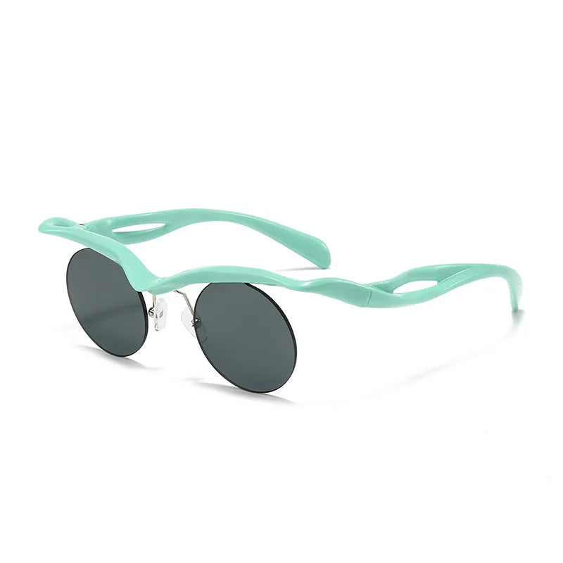 Sunglasses For Men Women Designer Fashion Special-shaped Eyewear Trendy Female Round Rimless Outdoor Accessory Glasses