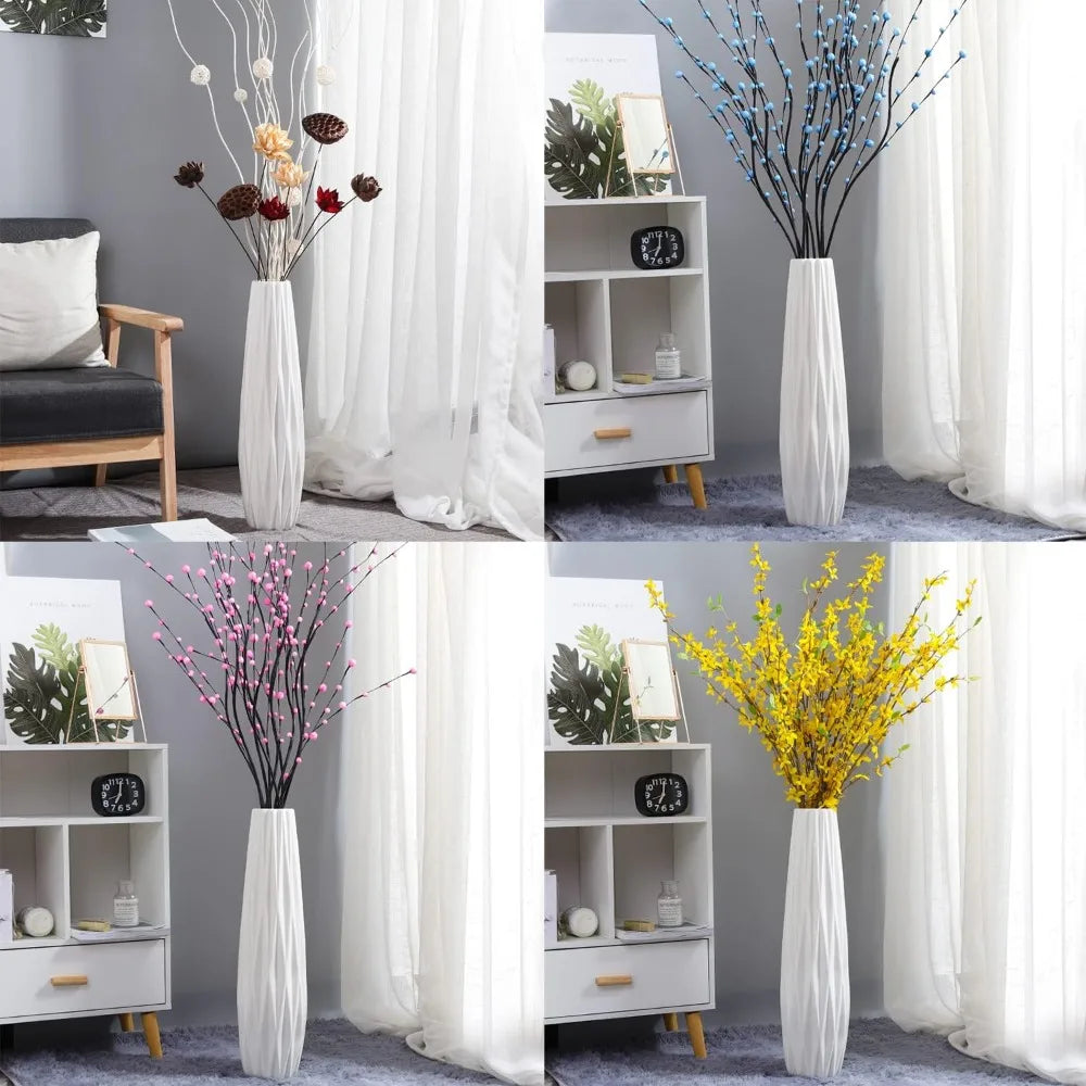 Large Decorative Ceramic Floor Vase 24 Inches Tall for Home Living Room Centerpieces, Table Decor, and Shelves