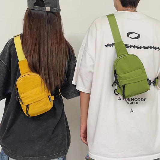 Men's Chest Bag, Trendy Small Shoulder Bag, Personalized and Fashionable Women's Crossbody Bag, Men's Casual Mobile Phone Bag