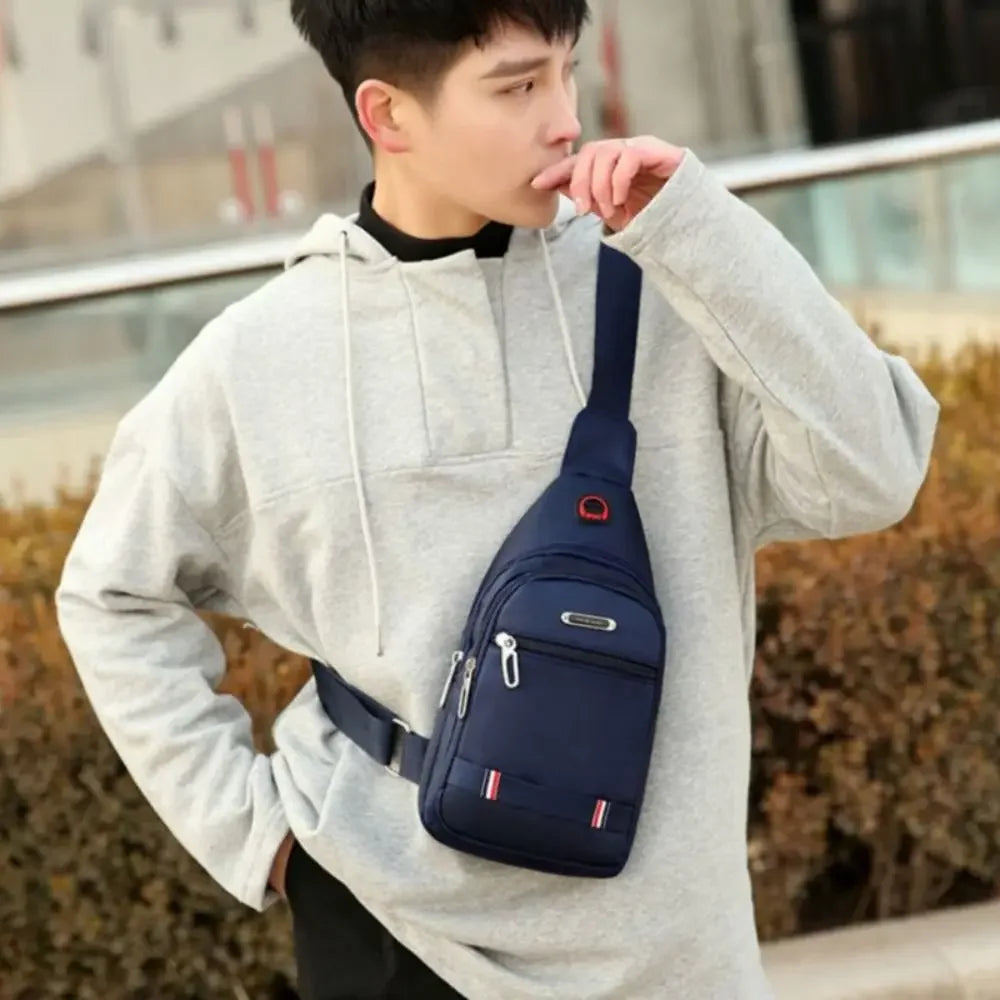 Black Grey Brown Men Messenger Bags New Rectangle Oxford Cloth Men Crossbody Bag USB Charge Shoulder Bag Male 3 Zipper Bag