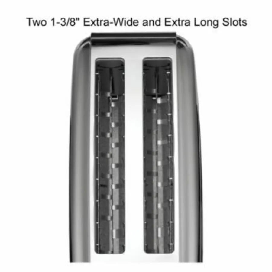 Light Duty 120V Extra Long Two-Slot 4 Slice Toaster for Home Breakfast Use Efficient Heating with Even Toasting Across Wide Slo