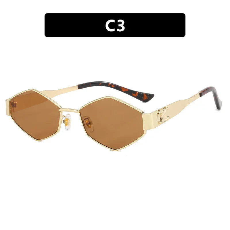 2025 New Arrival! Metal Sunglasses for Women - K-Style Trendy Small Frame, Photo-Ready Concave Design, UV400 Protection