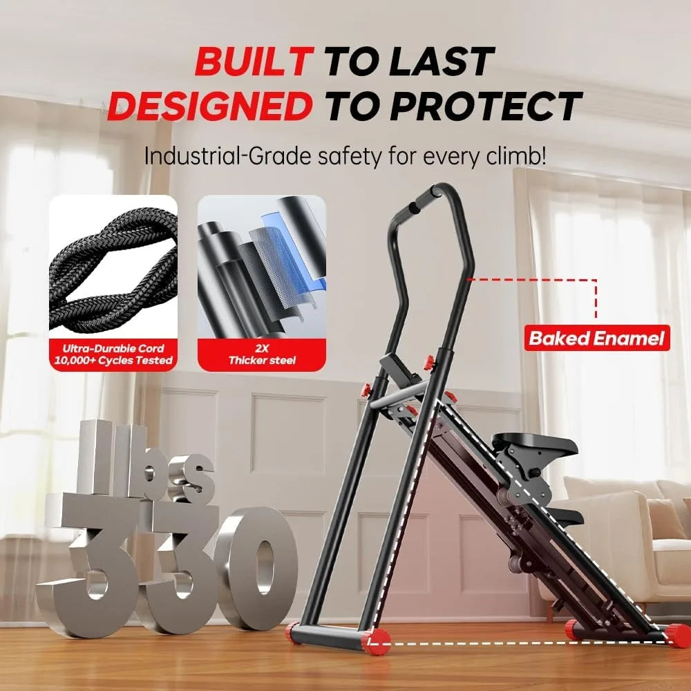Home Vertical Climber: Upgraded Full-Body Exercise Machine with Adjustable Resistance and Speed Settings