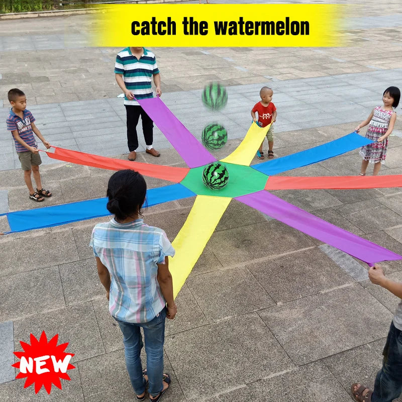 8 color Parachute Rolling Watermelon Ball for Kids  Outdoor Sports game Children's Kindergarten game Teamwork  Oxford Cloth New