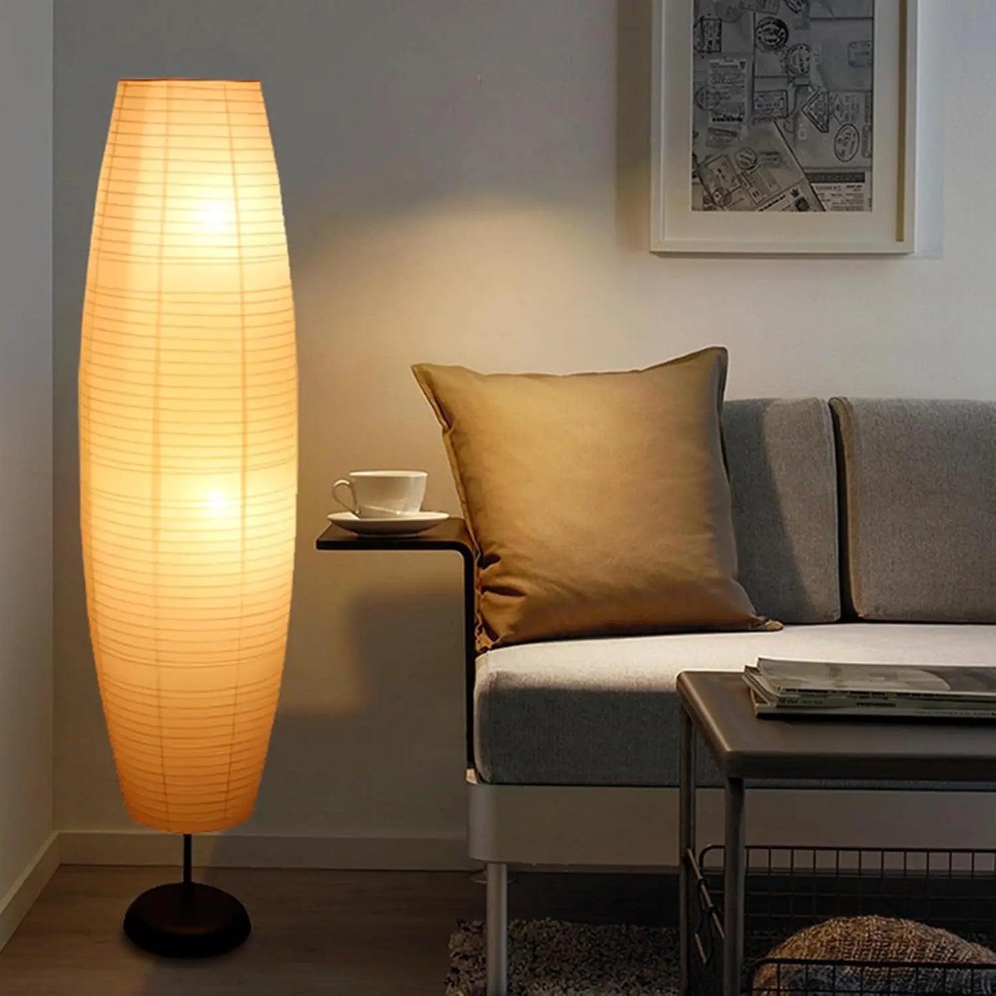 Paper Floor Lamp - Rice Paper Lantern Floor lamp Modern Large Floor Lamp for Bedroom,Living Room