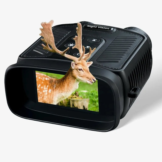 Night Vision Goggles 4K HD Binoculars with 8X Digital Zoom 7 Levels IR 3 Inch Screen Built in Camera 32GB Card for Hunting