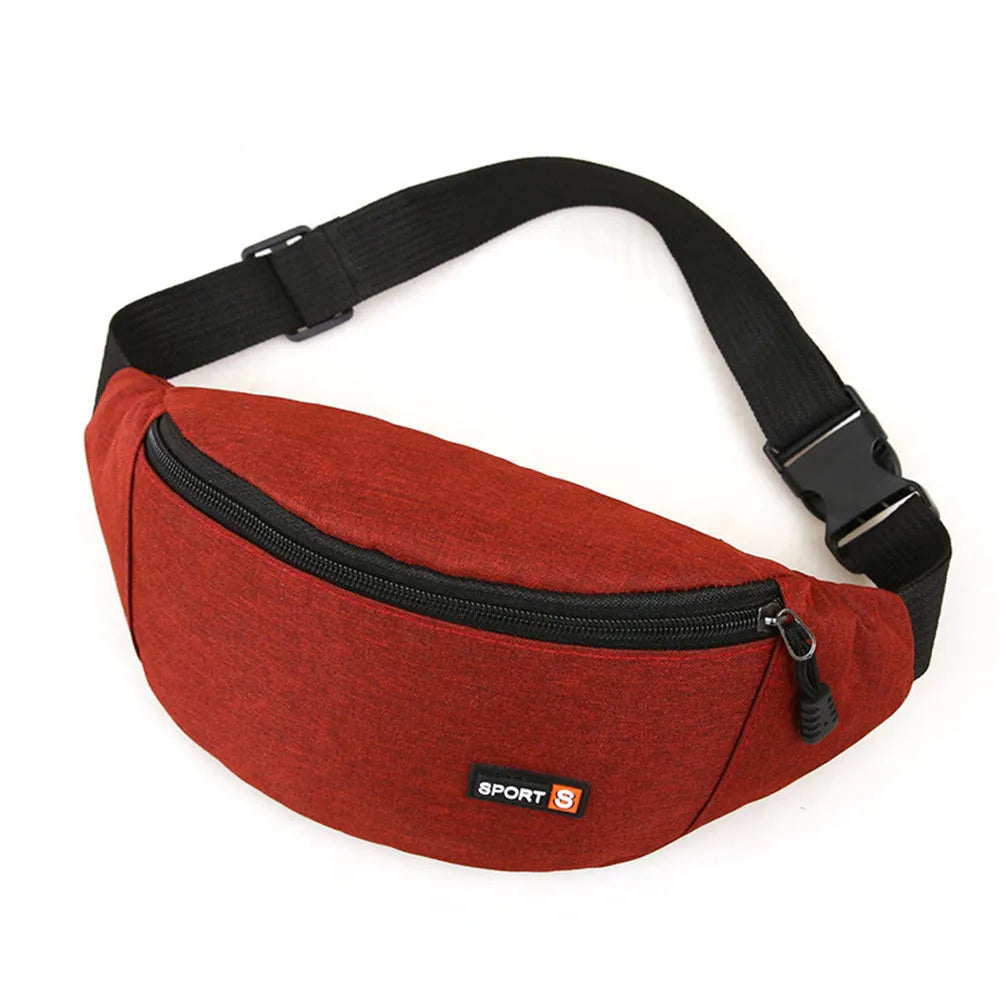 Men Brand Women Black Waist Bag Sport Run Fanny Pack Men Crossbody Bag Fashion Chest Bag Phone Purse Multifunction Belt Bag