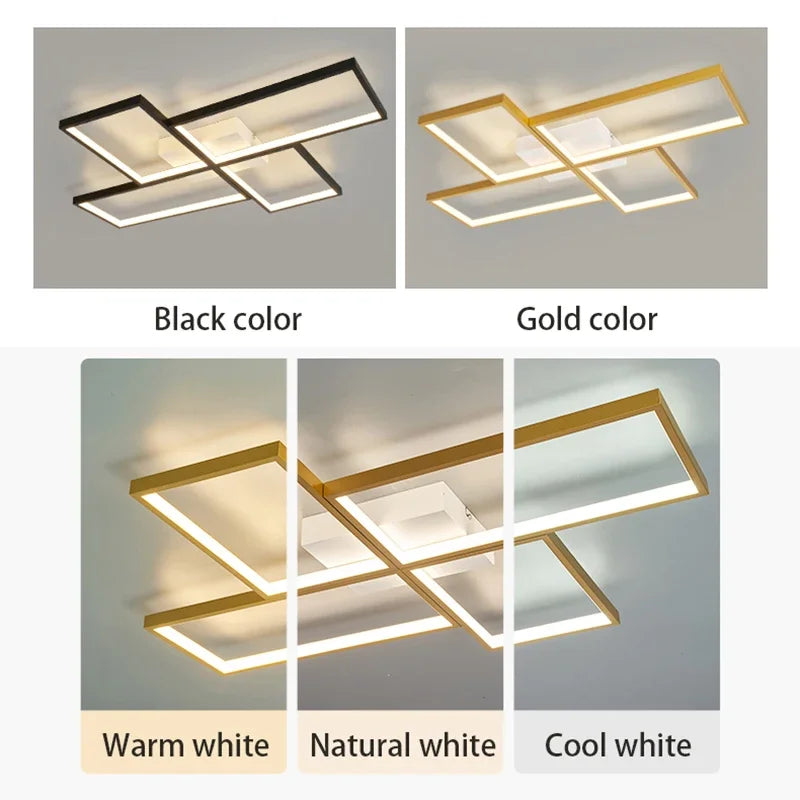 New Modern Led Ceiling Lights 110V 220V Modern Ceiling Lamp for Livingroom Bedroom Kitchen Gold/Black Led ceiling light fixture