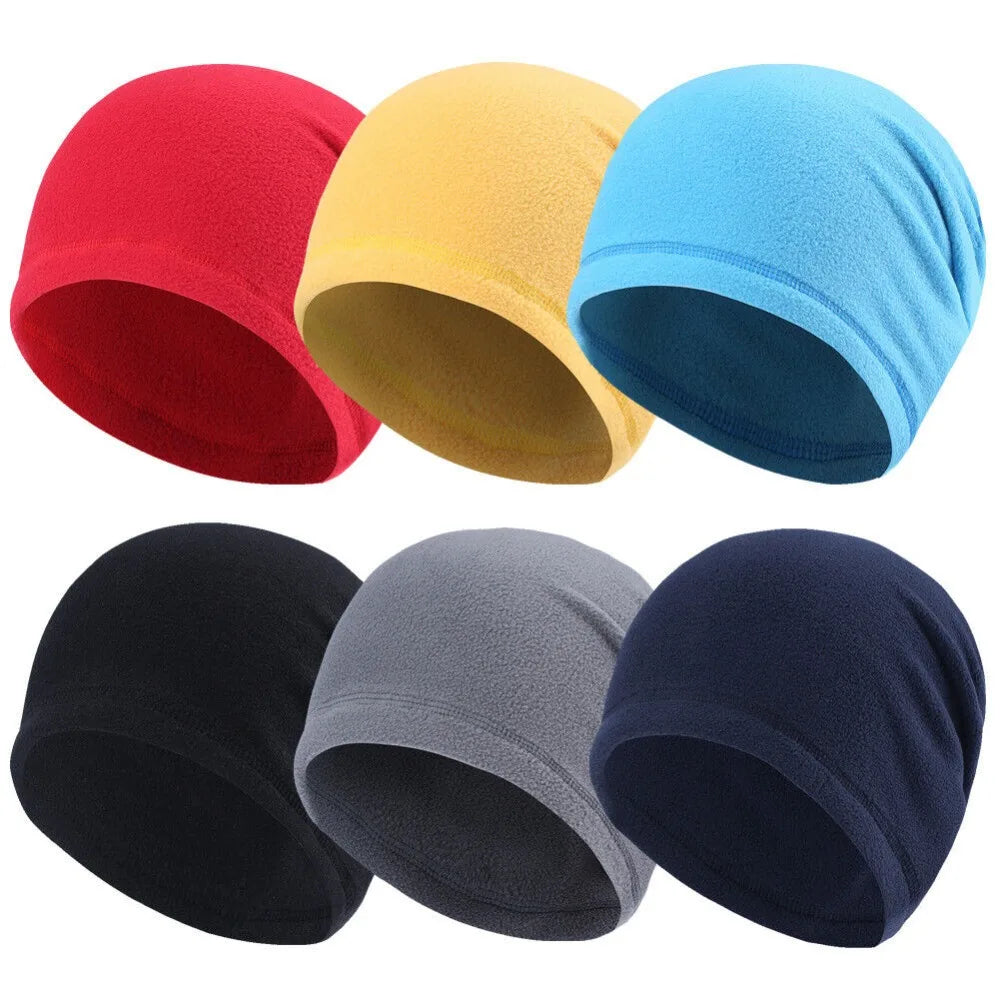 Winter Fleece Skull Cap Helmet Liner Cycling Running Ski Thermal Beanie Hat Slouchy Cap for Men Women Thick Windproof Watch Cap