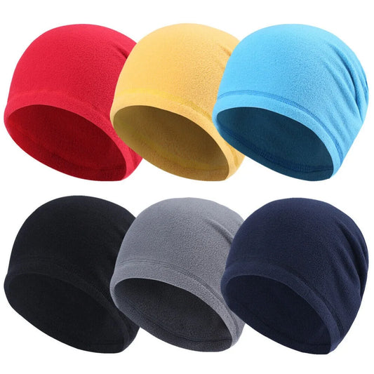 Winter Fleece Skull Cap Helmet Liner Cycling Running Ski Thermal Beanie Hat Slouchy Cap for Men Women Thick Windproof Watch Cap