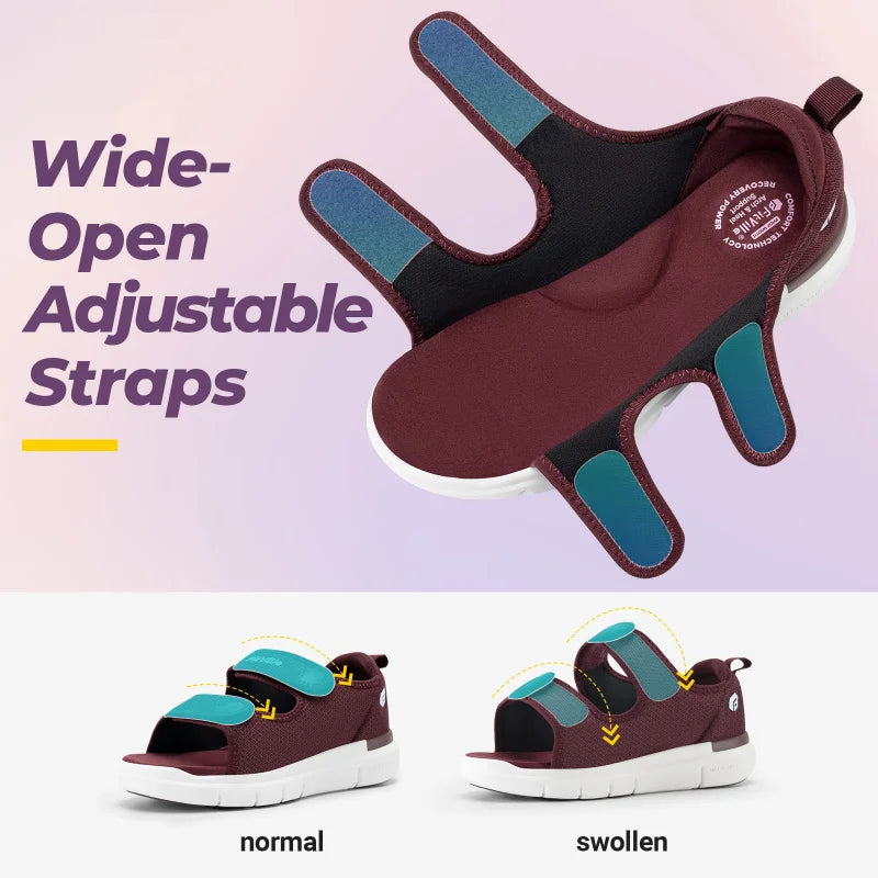 Clearance Sale：Women'S Sandals Diabetic Wide shoes With Arch Support Adjustable Straps Lightweight Casual Women Flat Shoe