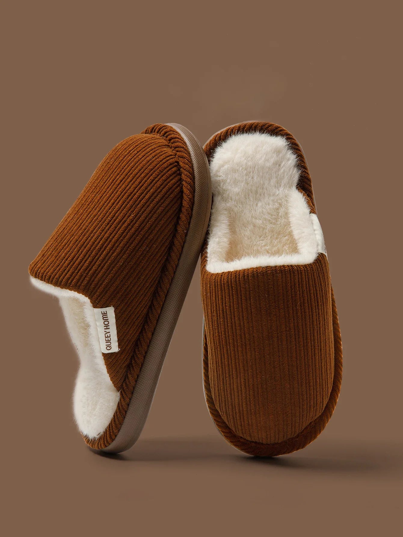 Men's home slippers winter new couple cotton slippers men's winter indoor home stomping sensation thick bottom anti slip toe cov