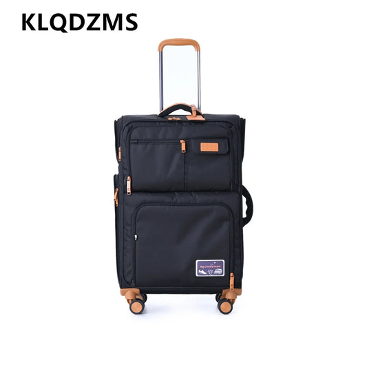 KLQDZMS Luggage Travel Bag Set Men's Boarding Box Women's Trolley Case Oxford Cloth Large Capacity 20"24"28 Inch Suitcase