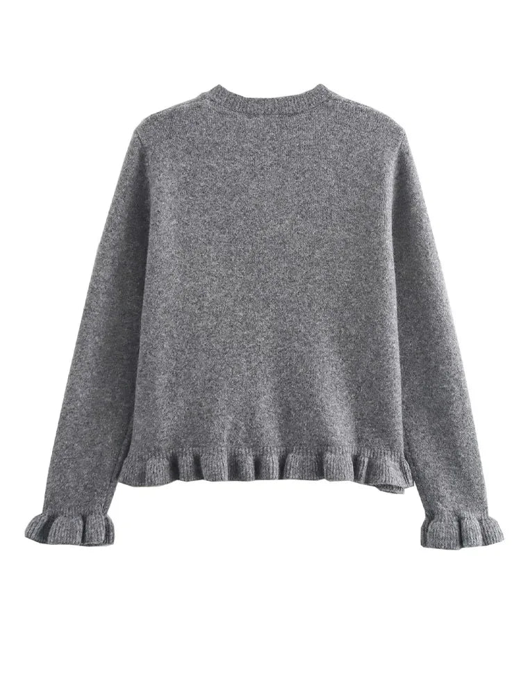 2025 new women's clothing European and American style French design fashionable and simple layered decoration versatile knitted
