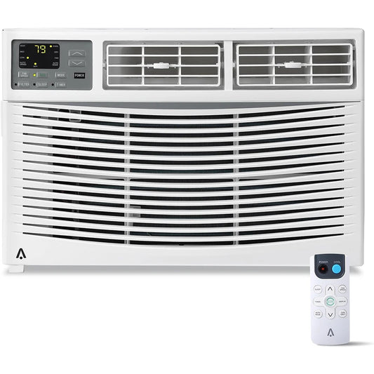 8000 BTU WiFi Window Air Conditioner for Bedrooms Small Rooms Remote & App Control Ultra Quiet (53 dB) 3 Fan Speeds Sleep Mode
