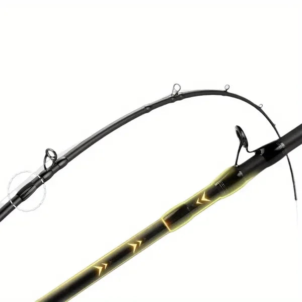 Multi-purpose carbon fiber fishing rod, spinning & casting, with guide ring, ergonomic handle, ideal for saltwater, lightweight