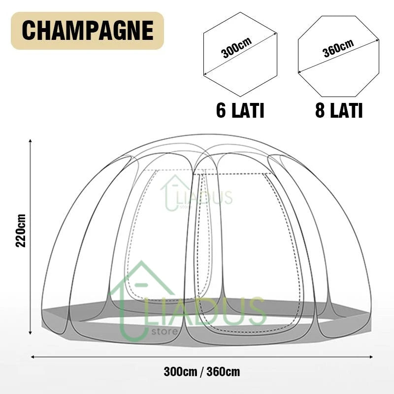 4-8 Person Outdoor Waterproof Transparent Dome Tent Mushroom Shaped Camping Shelter for Hiking Lightweight Portable Tent