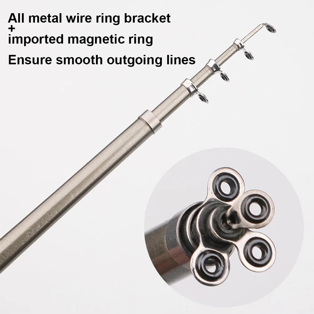 Mini Pocket Pen Fishing Rod Reel Combo Telescopic Fishing Pole with Reel Fishing Rod Spinning Reel Combo Kit for Outdoor Fishing