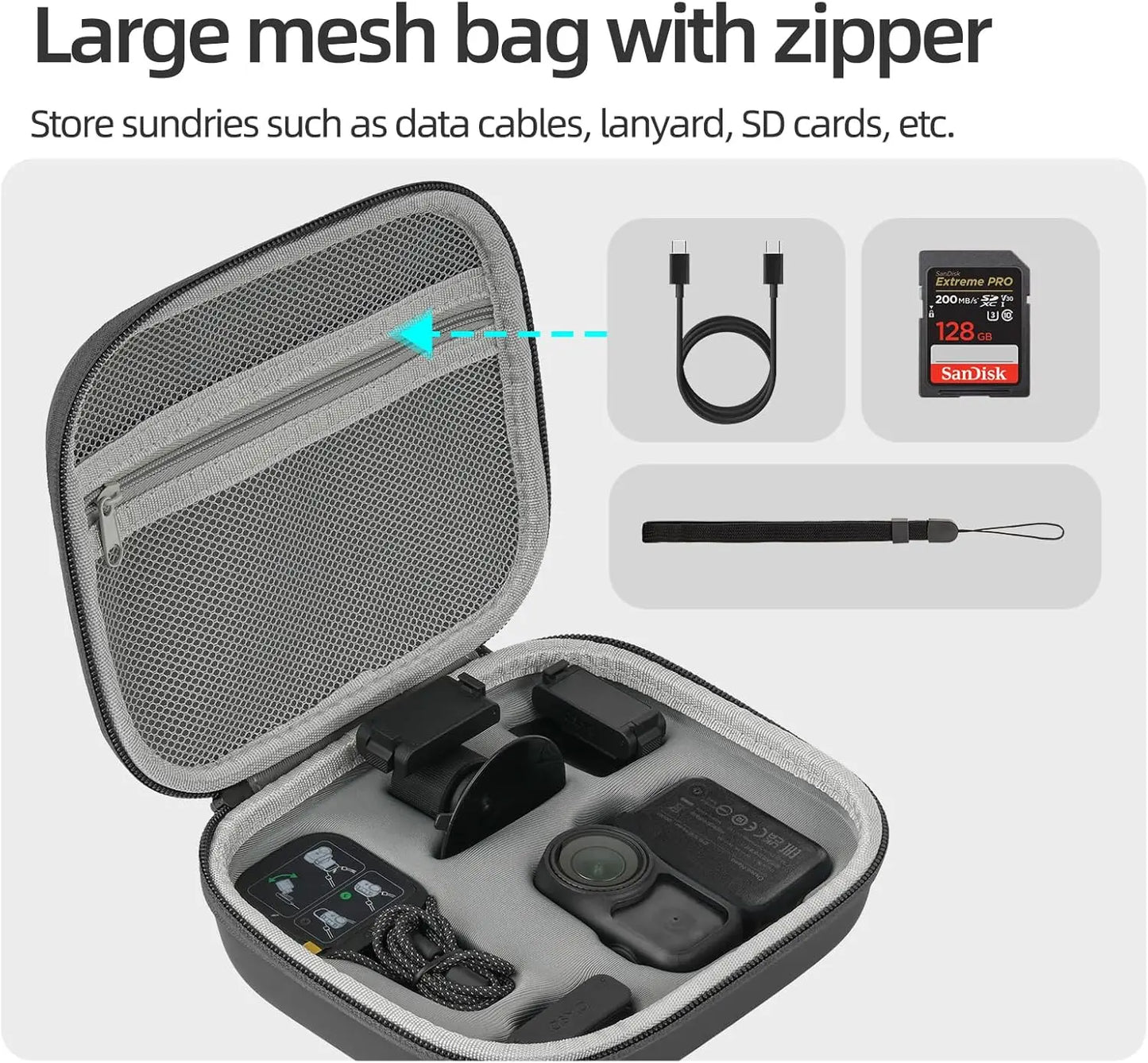 Carrying Case for DJI Osmo Nano, Portable PU Storage Travel Bag for Osmo Nano Accessories (Set Bag-Black)