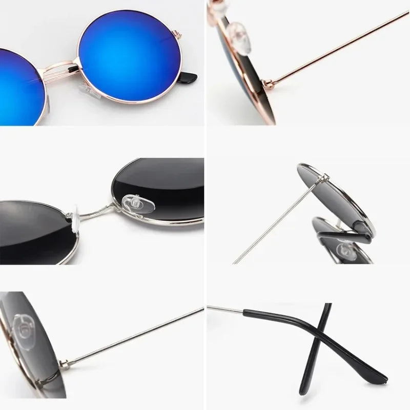 Women's Sunglasses Mens Round Ladies Fashion Mirror Glasses for Women Men Vintage UV400 Protection Sun Retro Eyewear EE09