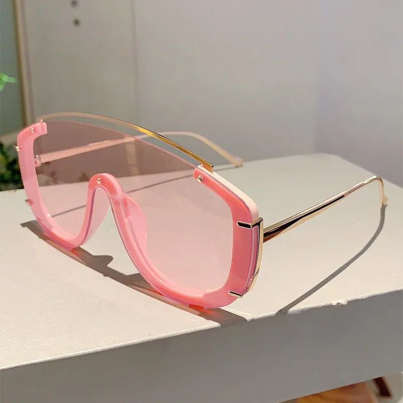 Fashion Leopard Women Sunglasses Stylish Gradient Outdoor Sports Shades Luxury Metal Design Oversize Men Sun Glasses