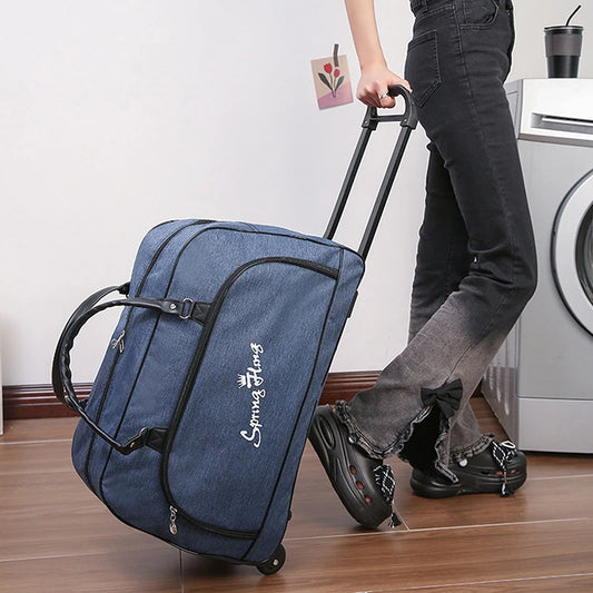 Large Capacity Trolley Bag Portable Waterproof Travel Suitcase Wheeled Bags Unisex Luggage With Wheels Oxford Carry-On Bags