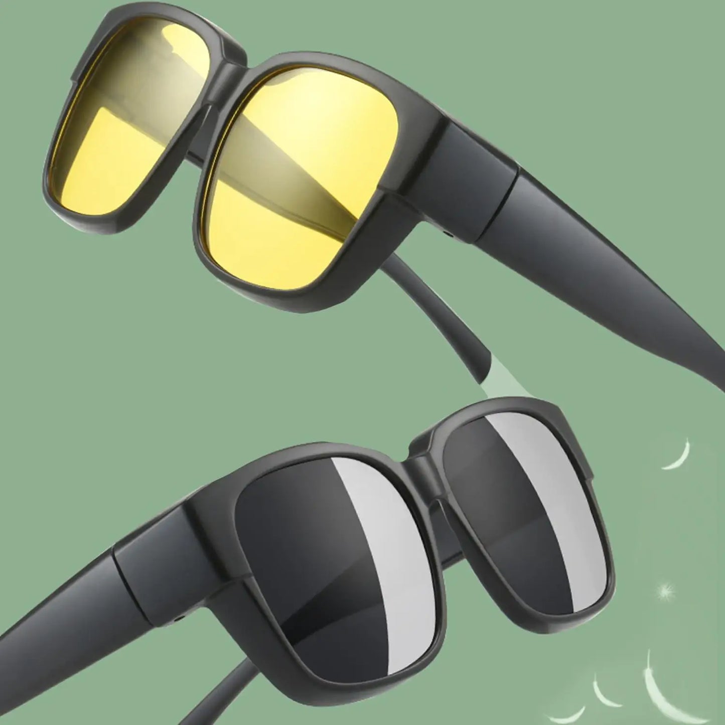Classic Night Vision Sunglasses For Men Women Square Frame Goggles Eyeglasses Driving Polarized Sun Glasses Unisex Eyewear
