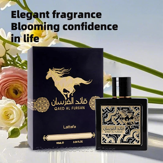 Lattafa Qaed Al Fursan Perfume Original Arabic Perfume Eau de Parfum Long-Lasting Fragrance for Unisex Oriental Scent 90ML
