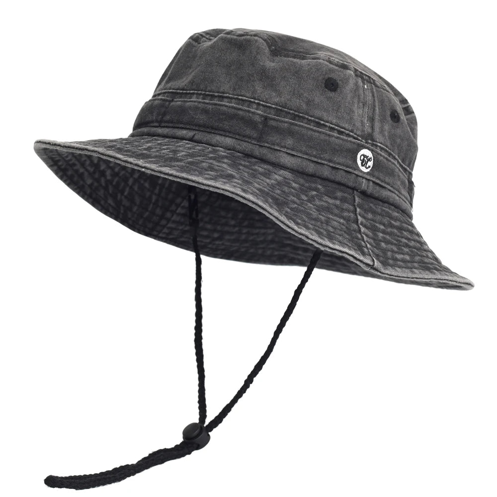 Washed Cotton Bucket Hats Spring Summer Men Women Panama Hat Fishing Hunting Cap Sun Caps Outdoor Sun Hat