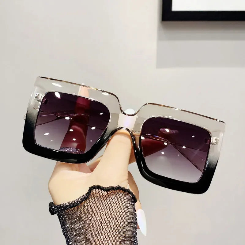 Women's Sunglasses Neutral UV Resistant Solid Color Sunglasses UV Resistant Retro Large Frame Glasses