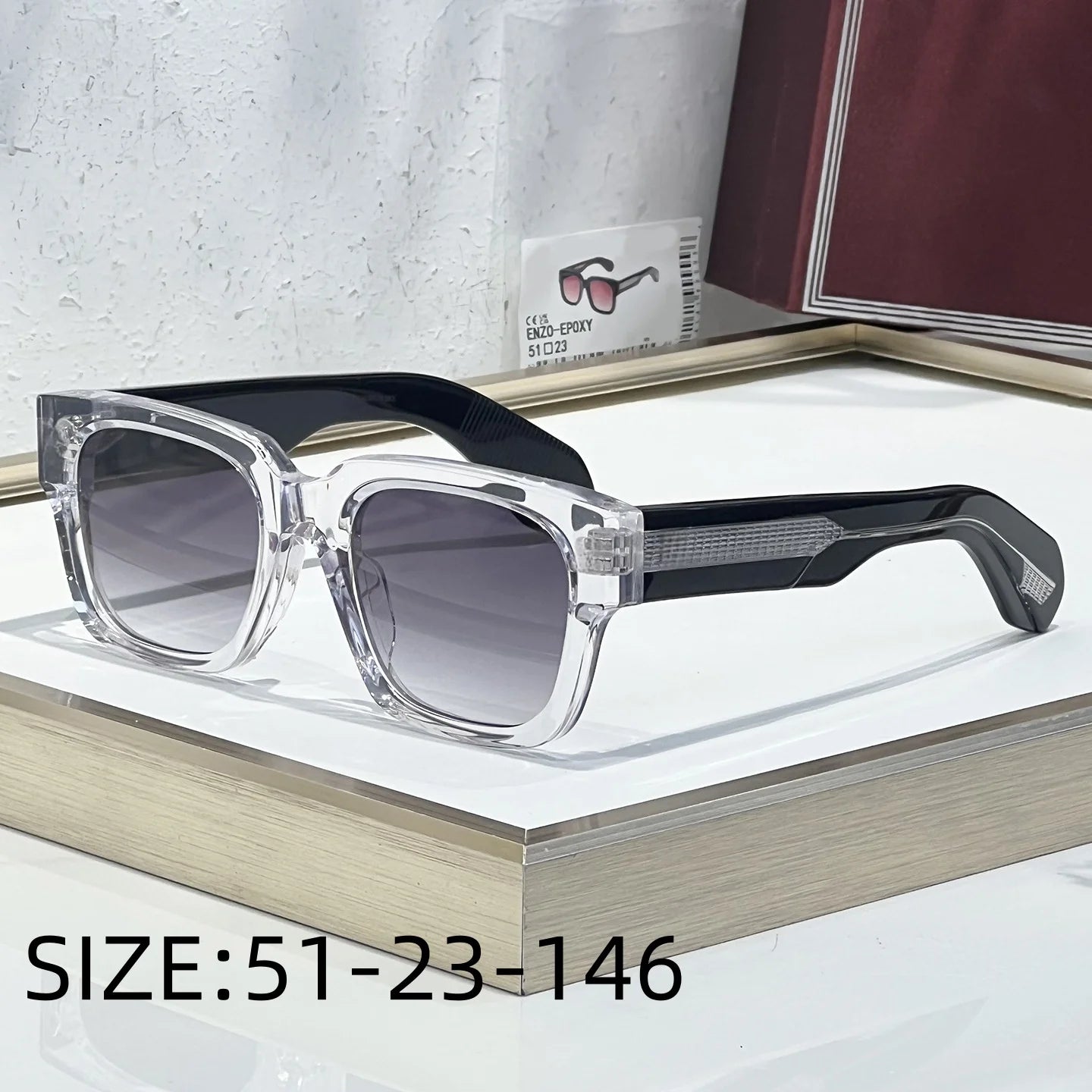 JMM ENZO EPOXY Luxury Handmade Sunglasses UV400 Classic Fashion High-Quality Outdoor Holiday Sun Glasses  Man And Woman