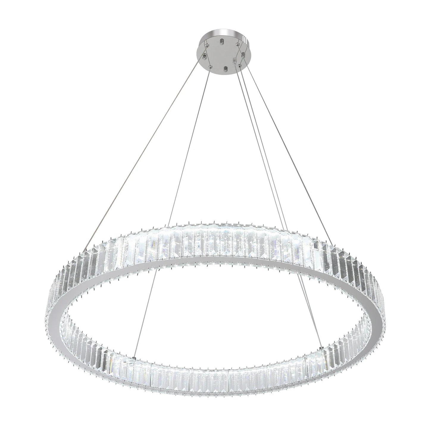 95W 31.5inch Modern Crystal Stair Chandelier Lights Indoor Lighting LED Ceiling Lamp Hanging Light for Living Room Indoor