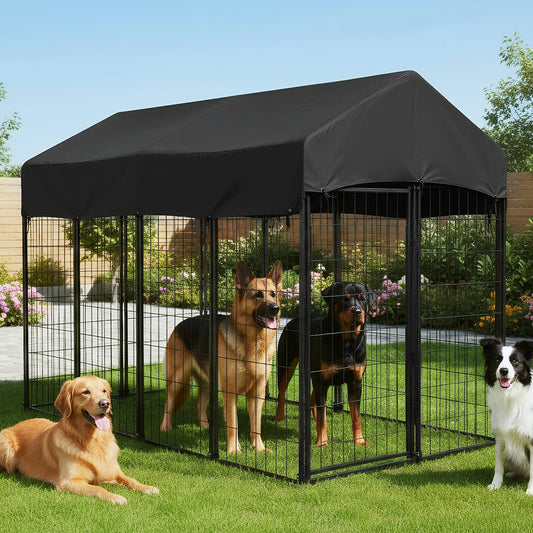 Outdoor Secure Wire Crate Kennel Anti-Rust Heavy Duty Welded Wire Steel Dog Playpen Fence Steel Material for Medium To Small Dog