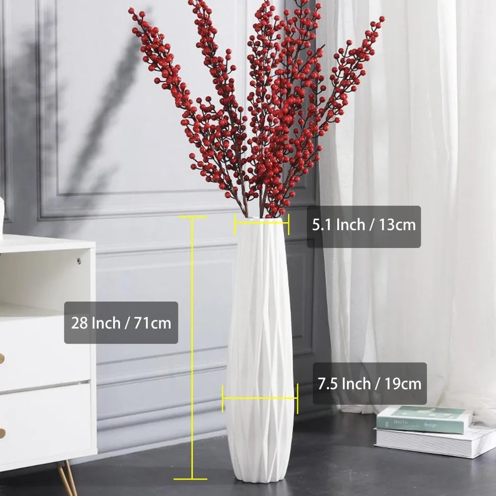Stylish Tall Ceramic Floor Vase, 28 Large Decorative Vases for Modern Living Room, Home Office, Bedroom Accents