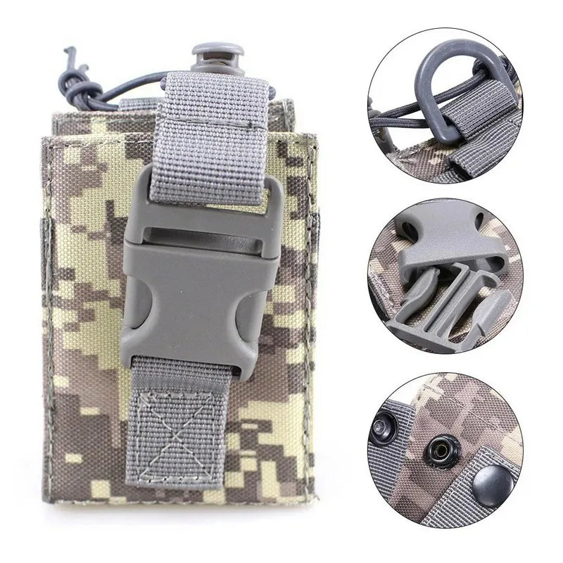 Tactical Walkie Talkie Holder Bag Molle Radio Pouch Nylon Waist Pack Pocket Pendant Pouch Hunting Accessories