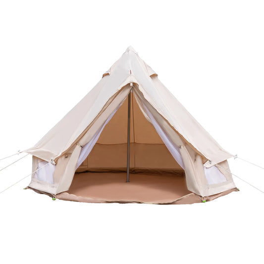 Polyester Cotton Bell Tent for 4 Season Family Camping Waterproof Luxury Glamping Tent All Year Living 2 Person