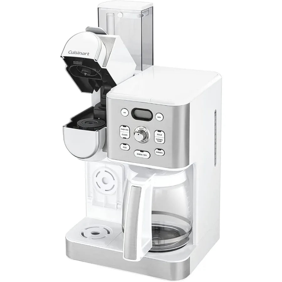 12-Cup Coffee Maker with Single-Serve Brewing Function Glass Carafe for Automatic Hot and Iced Coffee Adjustable Brew Strength