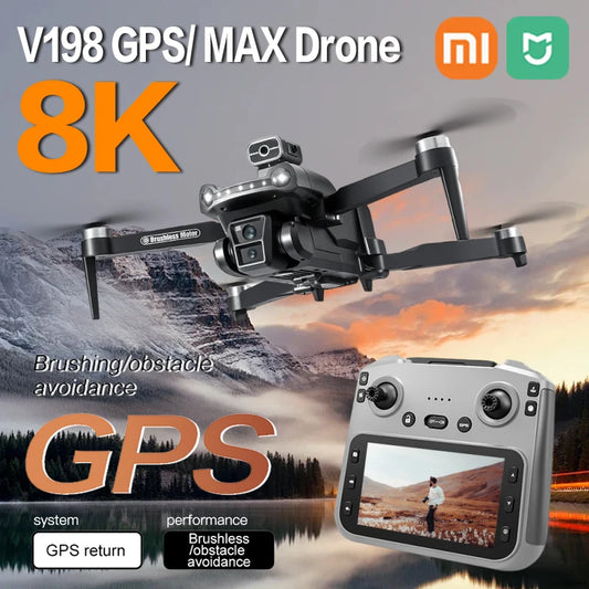 Xiaomi Mijia V198GPS MAX Drone 8K Professional Brushless Motor Laser Obstacle Avoidance Foldable Quadcopter Aerial Optical RCToy