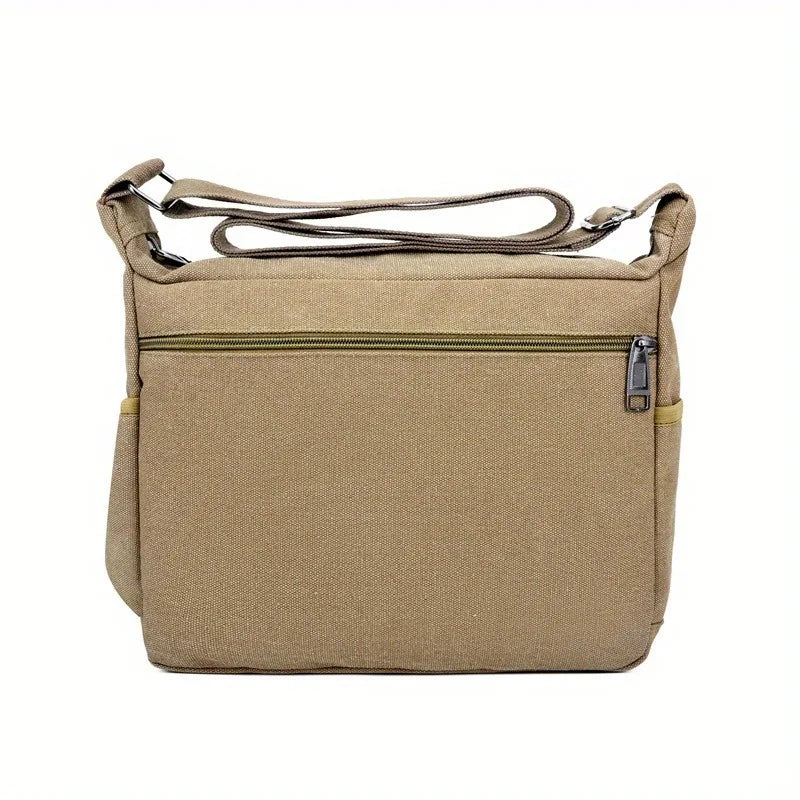 Canvas Crossbody Bag Men's One Shoulder Retro Tool Bag Travel Simple Messenger Bag