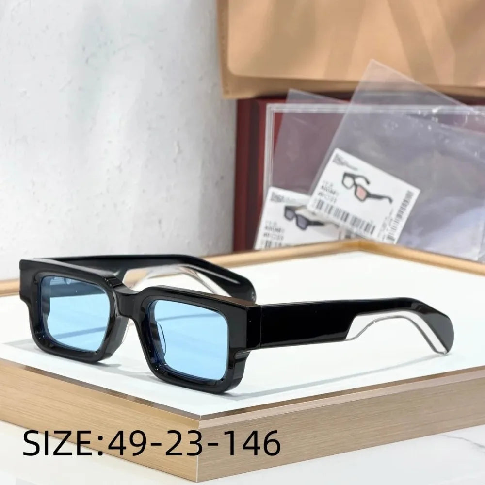 2025 Ins ASCARI Thick Acetate Sunglasses Men Classical Small Face Japan Handcrafted Designer UV400 Polarized Eyewear with Case