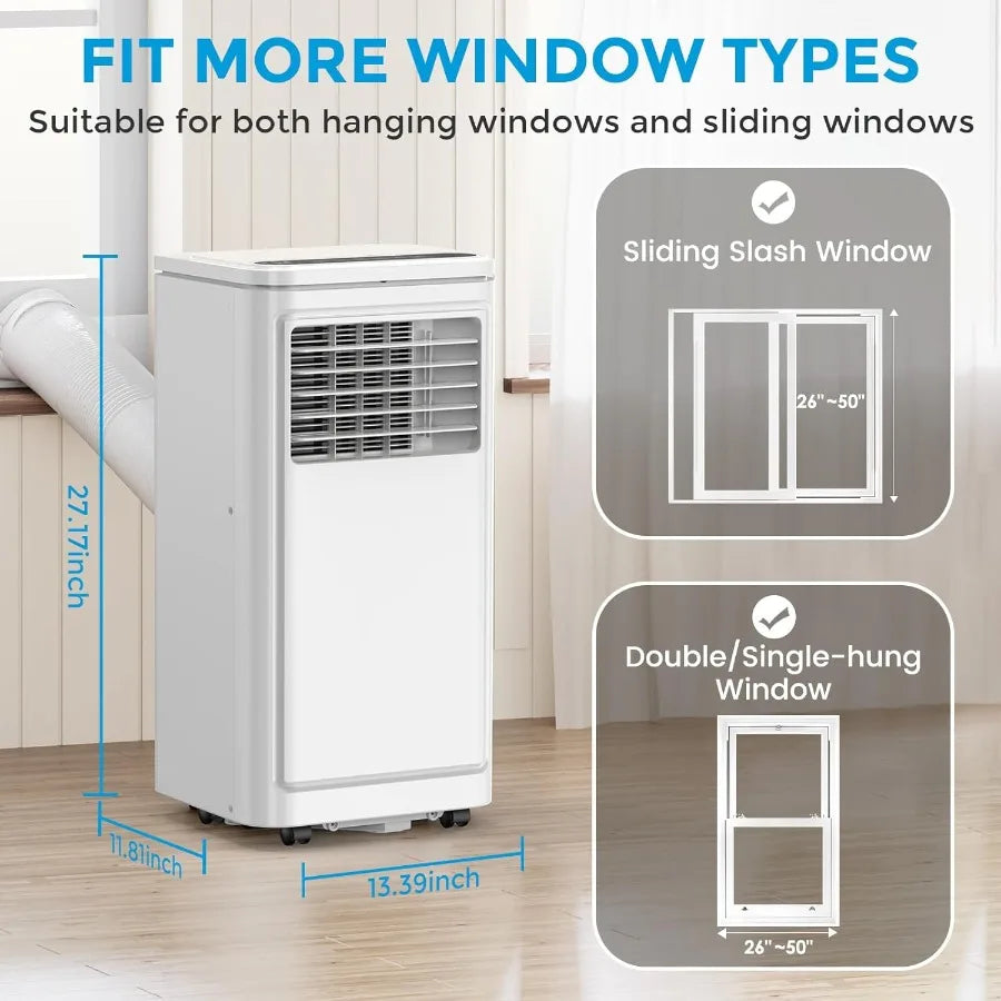 8000 BTU Portable Air Conditioners 3in1 Portable AC Unit for Rooms up to 350 Sq.Ft Mini Air Conditioner for Bedroom with Coolin
