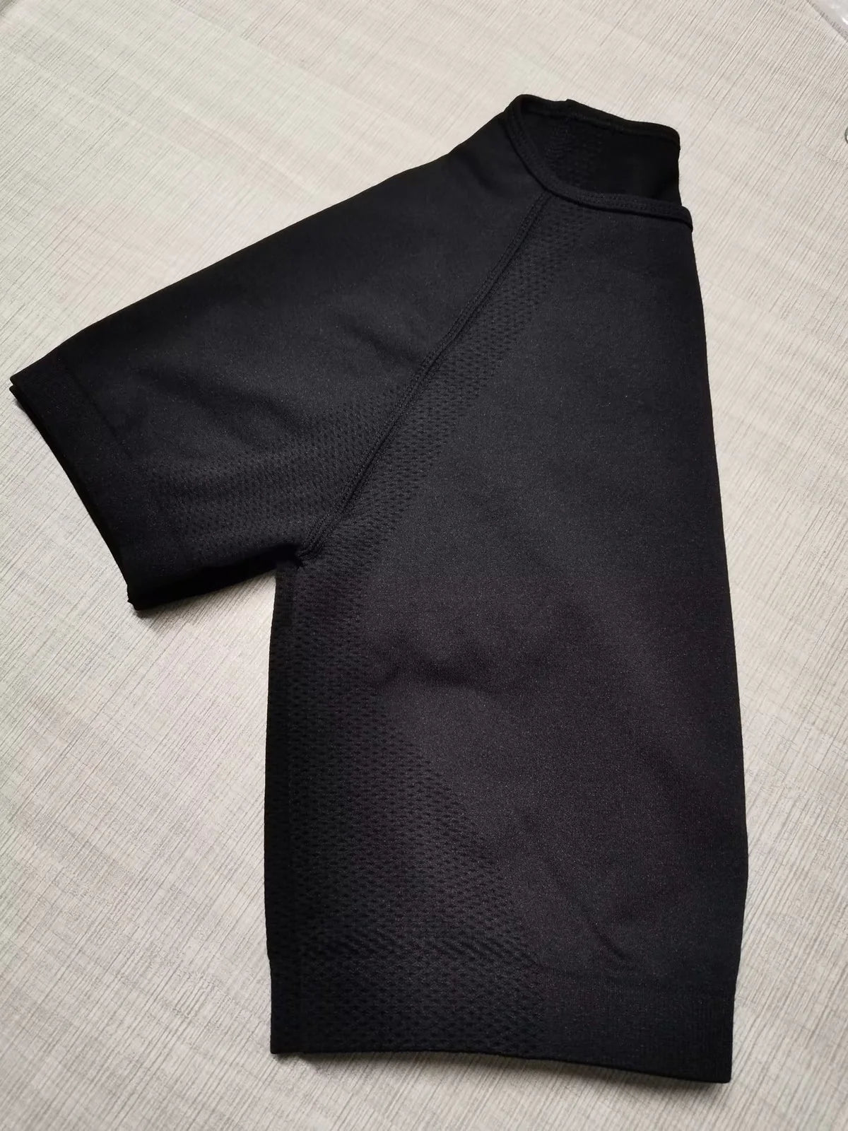 Women's Knitted Seamless Running Sports Short Sleeve Top Fitness Yoga Wear