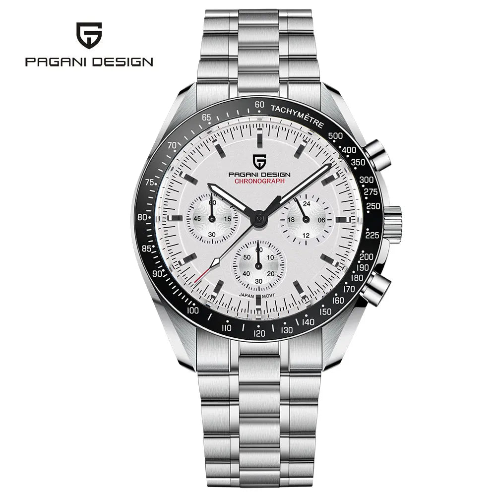 PAGANI DESIGN 2025 New Moon Watch Retro Luxury Quartz Watches For Men Stainless steel Luminous waterproof Sport Chronograph Man
