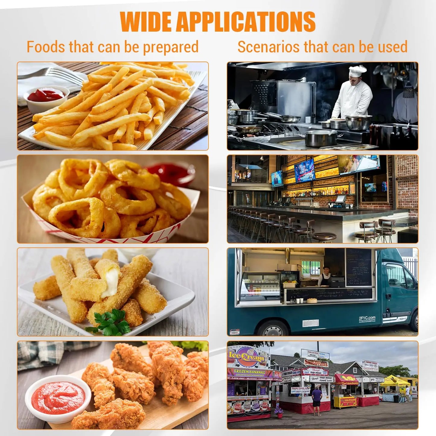 6L / 8L Commercial Deep Fryer，Stainless Steel Countertop Electric Deep Fryer with Basket, Easy to Clean