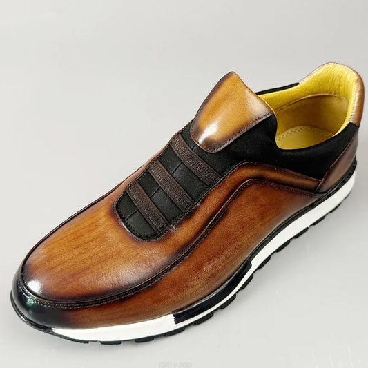 New retro Korean-style handmade leather shoes, trendy men's shoes, leather shoes, genuine leather sports casual shoes a29