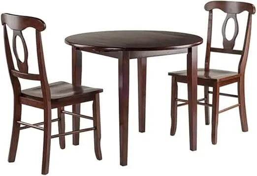Winsome Clayton Drop Leaf Table and Two Chairs Set in Walnut Finish